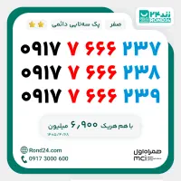 سیم کارت رند همراه اول سه رقم یکی وسط اختصاصی