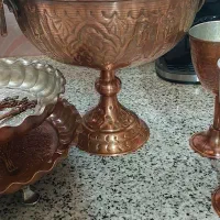 ظروف مس میوه خوری شیرینی خوری جام بستنی  همه باهم