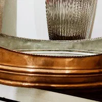 ظرف میوه بسیارزیباوسنگین مسی