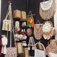 دیوارکوب مکرومه کدوپشمی،لوسترمکرومه ماندالا