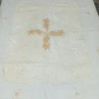 لحاف ملیله دوزی شده با دست مخمل سفید