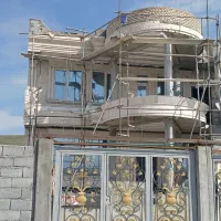 سنگ کاری نما رومی ساده پله نرده