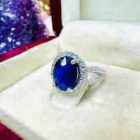 انگشتر فوق کلکسیونی سنگ یاقوت کبود سافایر آفریقایی