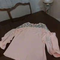 شومیز مجلسی صورتی حریر شیک دخترانه سایز۳۶ تا۴۲