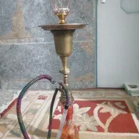 قلیان برنجی قدیمی مخزن یخدار سالم