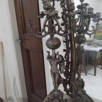 آیینه شمعدان  برنجی قدیمی