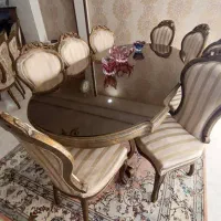 مبل و‌میز ناهارخوری استیل ۸ نفره