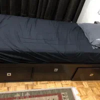 تخت بزرگسال عرض ۱۰۰ کشودار با کفی و تشک فوری فروشی