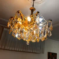 لوستر کریستالی ۸ شاخه از جنس برنز