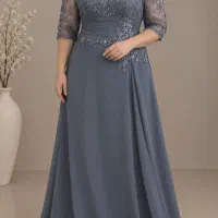 پیراهن مزون دوز ماکسی حریر