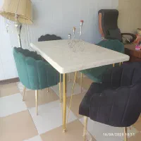 میز نهارخوری مدل صدفی پارچه خارجی دیاموند