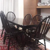میز ناهار خوری ۶ نفره تمام چوب خیلی خیلی تمیز