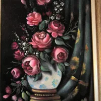 ورکشاپ نقاشی گل های سرعتی  روی بوم جیر