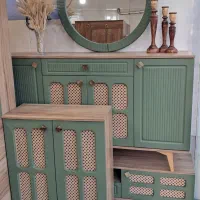 میز تلویزیون میز ال سی دی و آینه کنسول حصیری