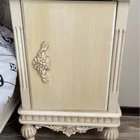 سرویس خواب سایز ۱۶۰ با اینه دراور و صندلی ارایش