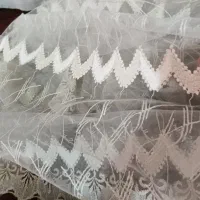 پرده حریر توری پلیسه ای