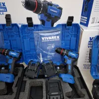دریل شارژی چکشی  vivarex دوباطری لیتیومی