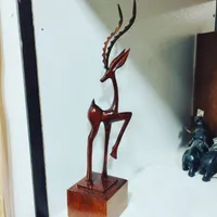 مجسمه غزال چوبی|مجسمه، تندیس، ماکت|گنبد کاووس, |دیوار