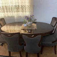 میز غذاخوری شش نفره چوب مراد در حد نو