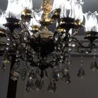 لوستر شاخه عباسی دوبل تمام برنج آنتیک