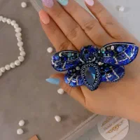 گلسینه جواهردوزی پروانه فاخر ۳بعدی