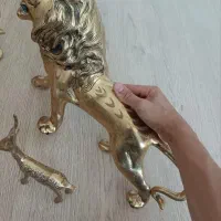 شیر و مجسمه برنجی خالص