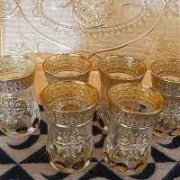 سینی فلزی و ۶ عدد لیوان.MADE IN TURKIYE