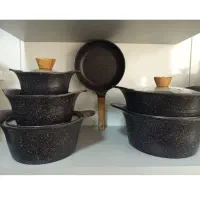 سرویس قابلمه گرانیت چدن ۱۱ پارچه مناسب جهیزیه