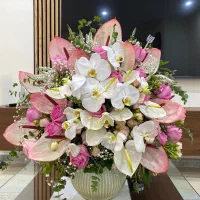 سبد گل ( گلدان شیشه ای )