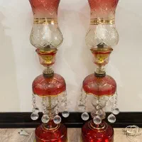 یک جفت شمعدان کریستال