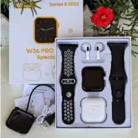 ساعت هوشمند و هندزفری بلوتوثی w26 pro max
