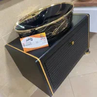 کابینت روشویی مشکی رگه طلا70(آتاکابین)خانه روشویی