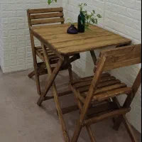 میز و صندلی چوبی تاشو