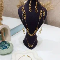 گردنبند دستبند ماری الیزابت النگو پولکی تیغ ماهی