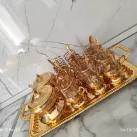 استکان لب طلایی با نگاره