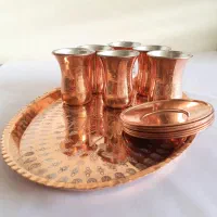 ست استکان نعلبکی مسی یه ست جذاب