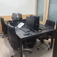 میز کار گروهی به همراه ۴ عدد صندلی گردان