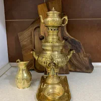 سماور زغالی برنجی ا لیتری