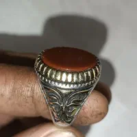 انگشتر عقیق رکاب استیل