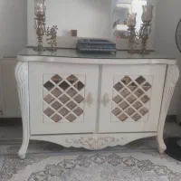 آینه کنسول  کاملا نورنگ سفید صدفی
