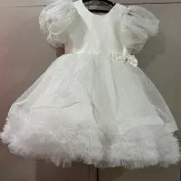 لباس مجلسی دخترانه سفید مناسب ۱۰ تا ۱۴ سال