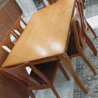 میز ناهار خوری ۶ نفره قهوه ای عسلی
