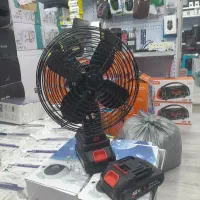 پنکه شارژی فلزی چهار پره دو باتری دور تند