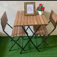 میز و صندلی تاشو چوبی فلزی(میز ناهار خوری)نو آکبند