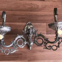 چراغ گازی و ساعت دیواری برنز