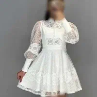لباس دانتل سفیددخترانه سایز مدیوم