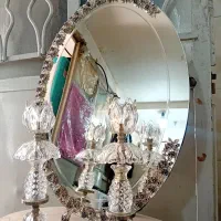 آینه شمعدان با میز