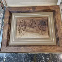 صنایع دستی تابلو منبت و گلدان مس
