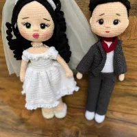 گیفت عروس وداماد عروسک بافتنی