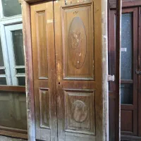 درب چوبی چنار قدیمی سنتی پنجره چوبی مشبک